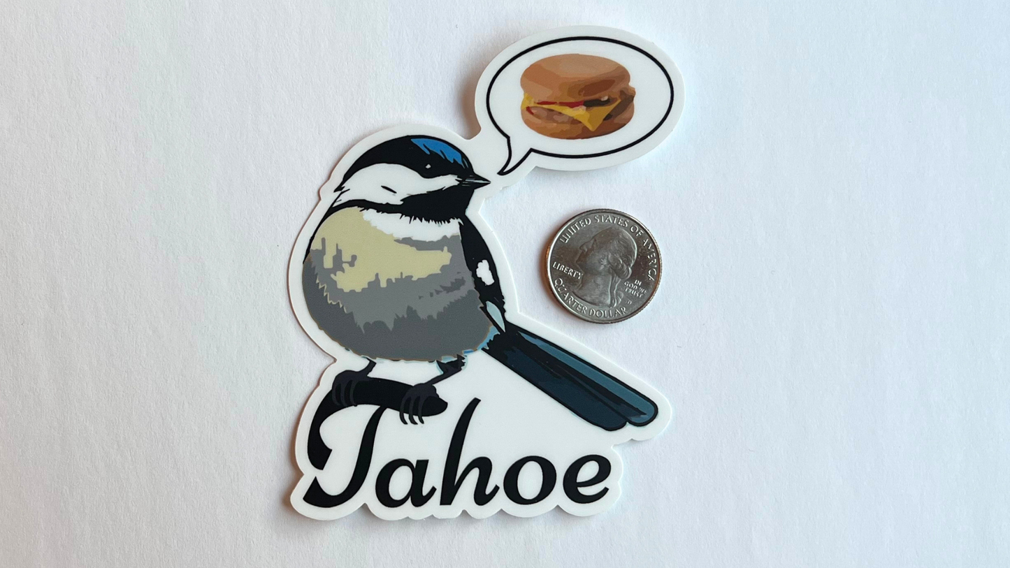 LARGE TAHOE CHICKADEE CHEESEBURGER STICKER