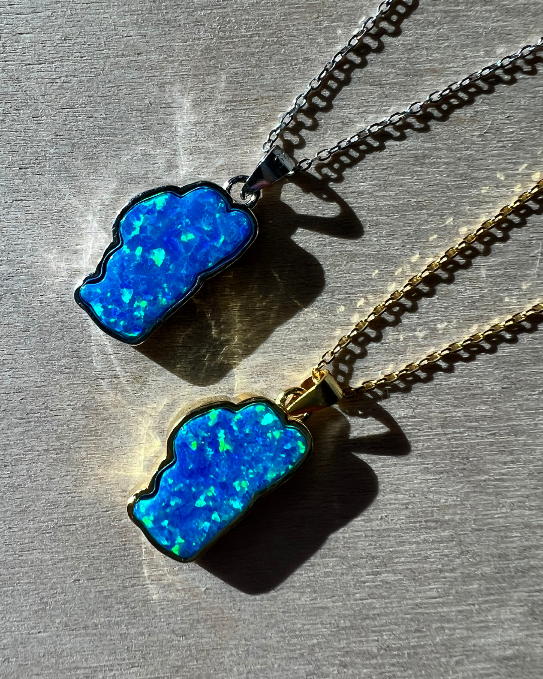 Lake Tahoe Opal Necklace in Sterling Silver or 14K Gold, Luxury Birthday or Anniversary Gift, Modern Bridal Jewelry, Hometown Pendant