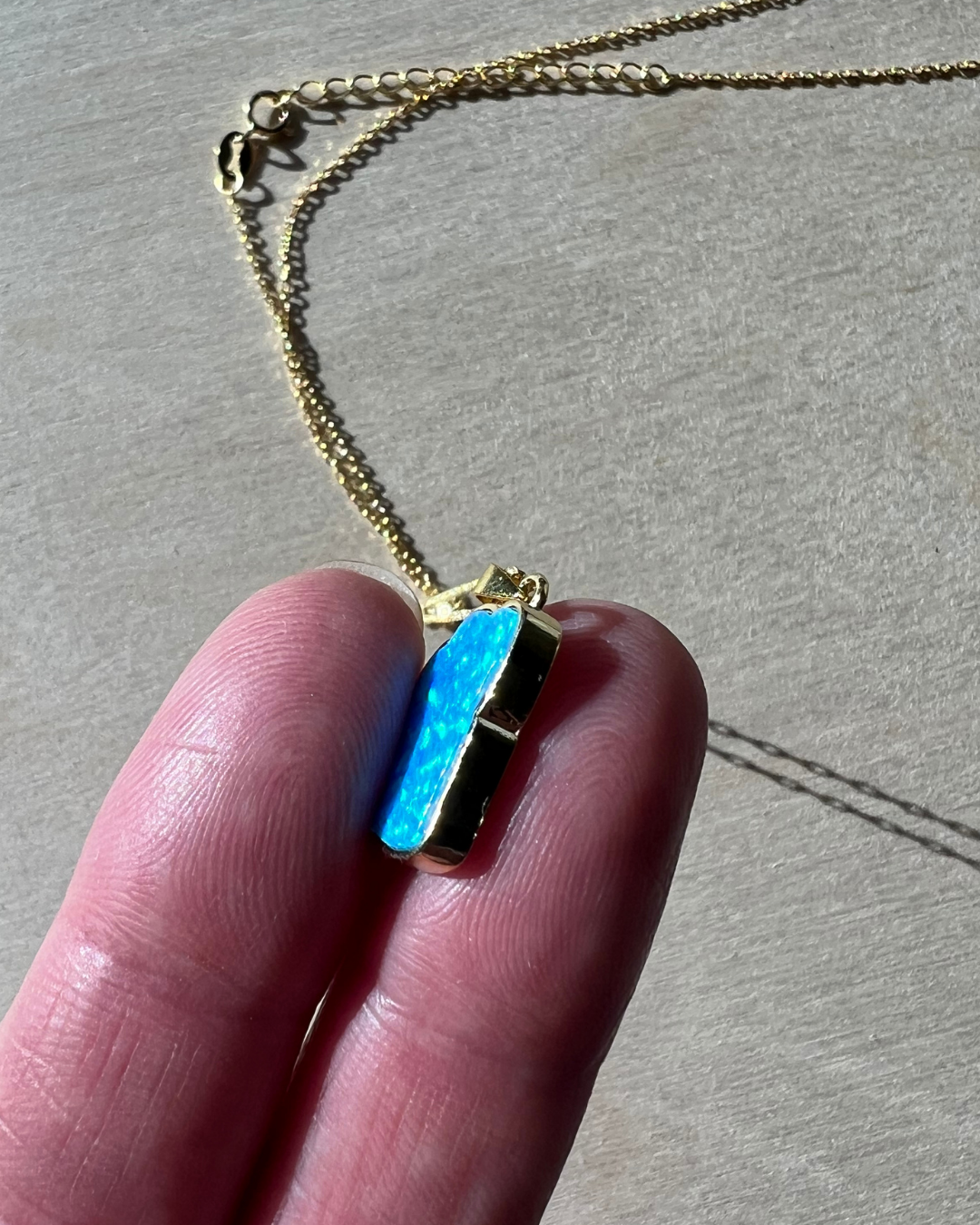 Lake Tahoe Opal Necklace in Sterling Silver or 14K Gold, Luxury Birthday or Anniversary Gift, Modern Bridal Jewelry, Hometown Pendant