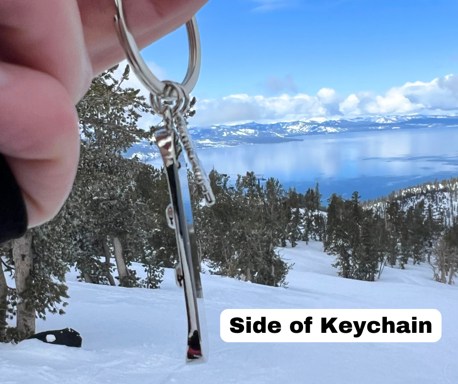 Snowboard with Snowflake Keychain or Backpack Charm